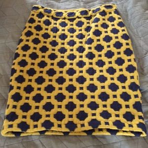 Olive and Navy Pencil Skirt